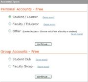 Step 3 & 4: Select an account type