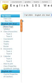 Faculty's class website menus