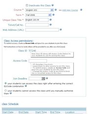 Use class properties page to inactivate a class
