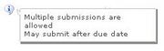 Both teacher and students will see this notice next to the assignment in their coursework page