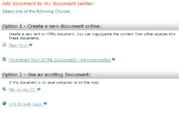 Select HTML Document under Option 1